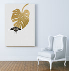 Butterfly & Monstera by Dana Shek on GIANT ART - white digital painting