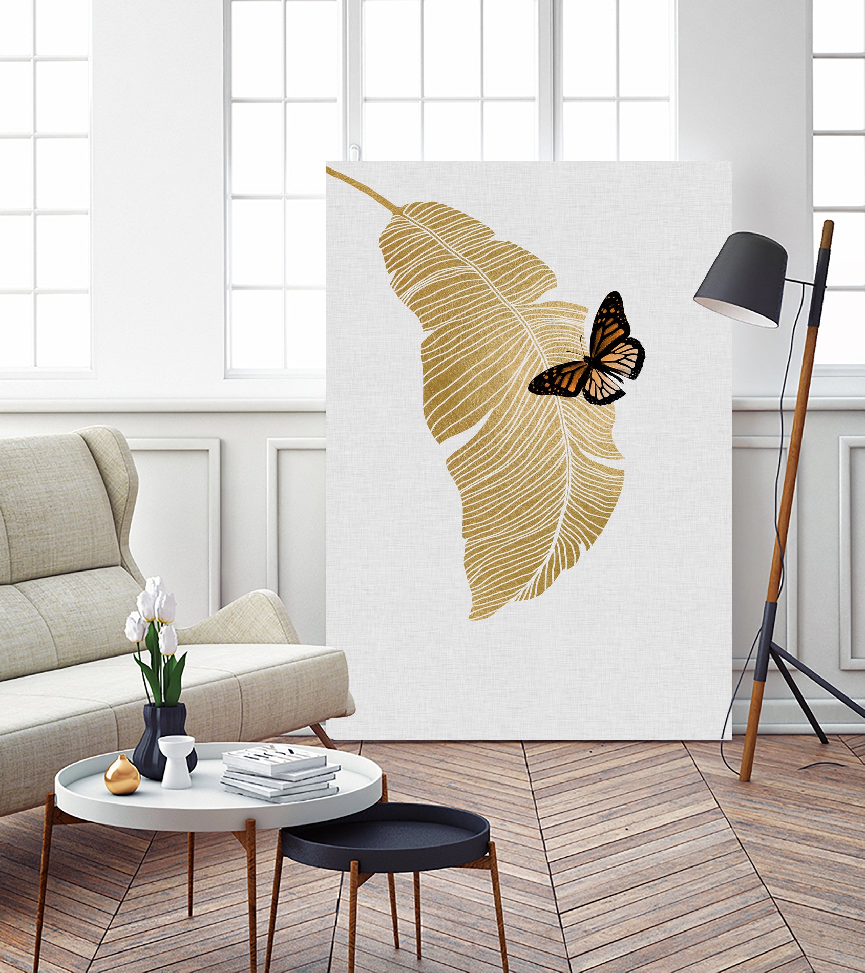 Butterfly & Palm by Dana Shek on GIANT ART - white digital painting