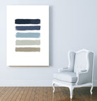 Blue & Taupe Stripes by Dana Shek on GIANT ART - white digital painting