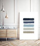 Blue & Taupe Stripes by Dana Shek on GIANT ART - white digital painting