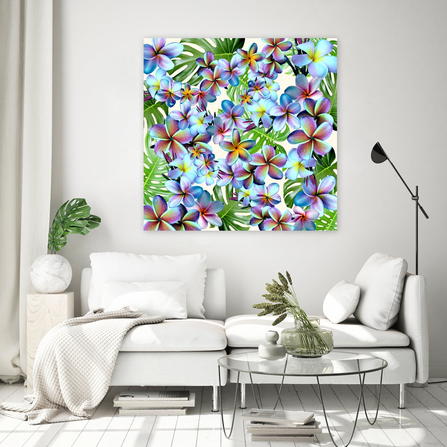 Rainbow Plumeria Pattern by Sondra Kay Neiman on GIANT ART - fuchsia photo manipulation