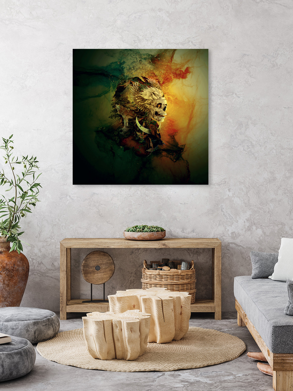 Skull Lord III by RIZA PEKER on GIANT ART - yellow photo manipulation