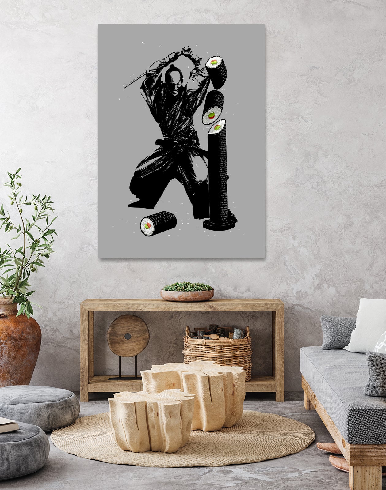 Sushi Slasher by Anthony Aves on GIANT ART - gray digital painting