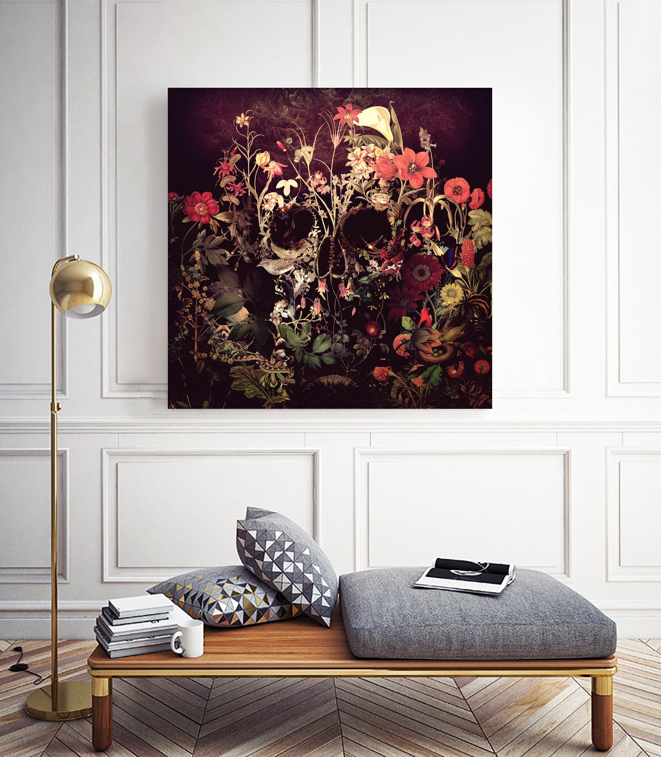 Bloom Skull by Ali Gulec on GIANT ART - red photo illustration