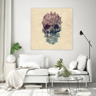 Skull Floral by Ali Gulec on GIANT ART - white digital drawing