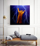 cat Thunders lighting space universe galaxy by Damian Augustyniak on GIANT ART - blue photo manipulation