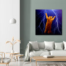 cat Thunders lighting space universe galaxy by Damian Augustyniak on GIANT ART - blue photo manipulation