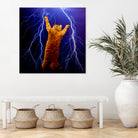 cat Thunders lighting space universe galaxy by Damian Augustyniak on GIANT ART - blue photo manipulation