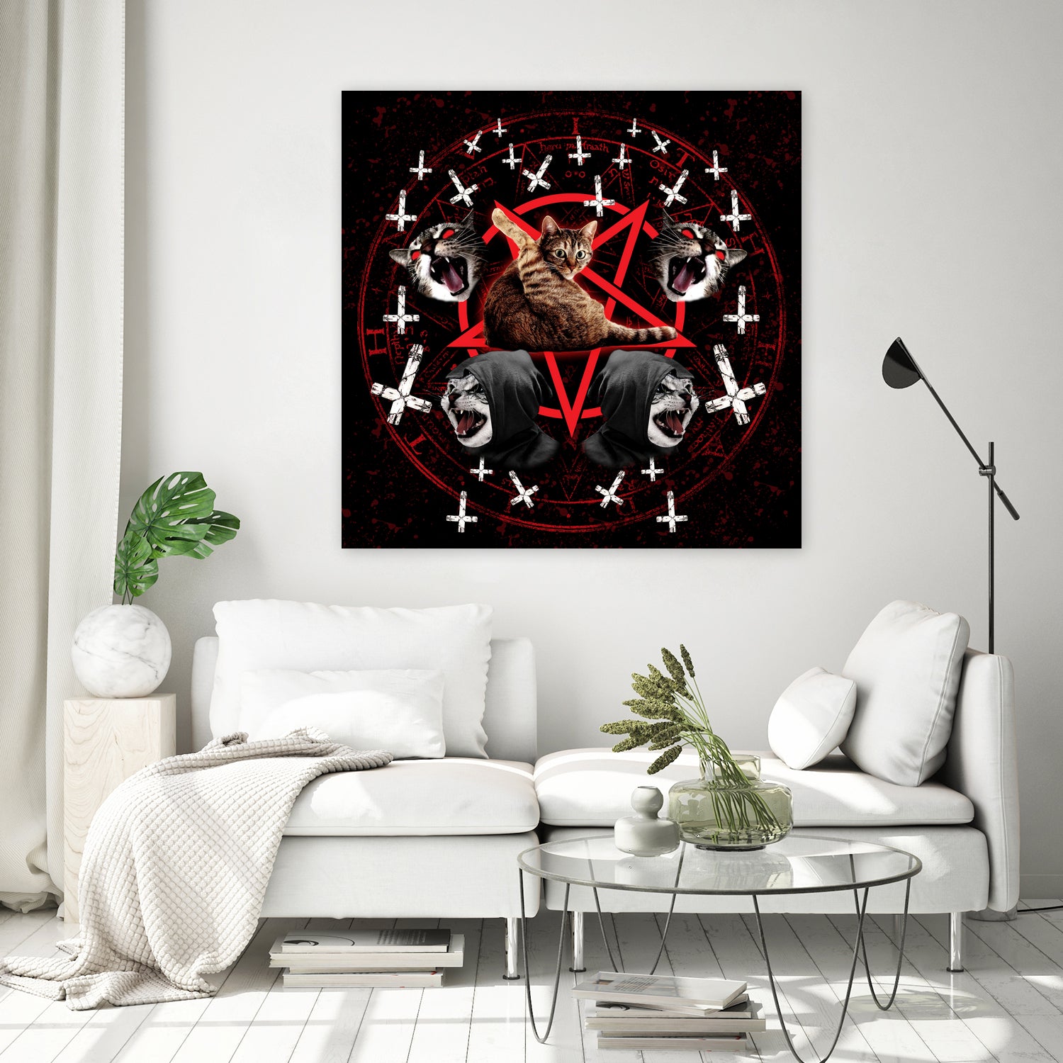 satanic cat pentagram death black metal band exorcist by Damian Augustyniak on GIANT ART - black photo manipulation