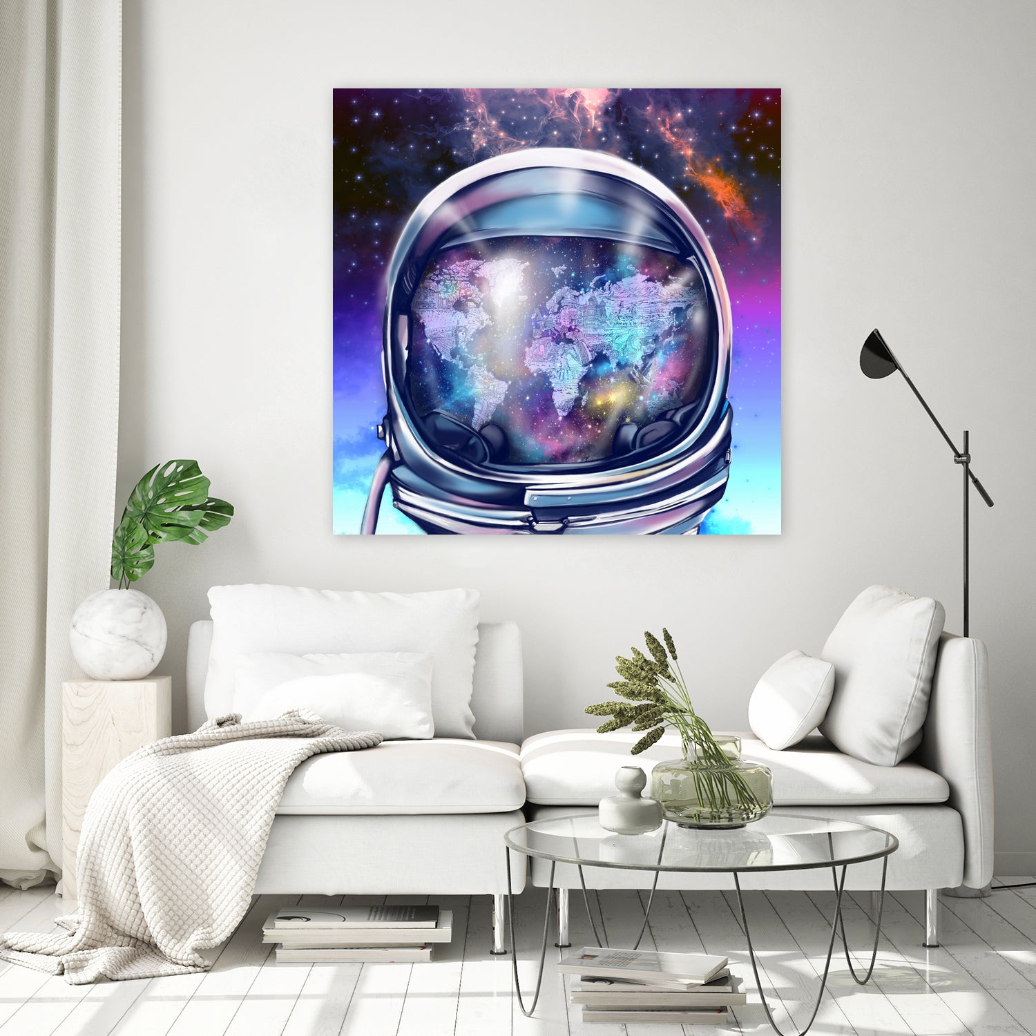 astronaut world map by Bekim Mehovic on GIANT ART - blue digital painting