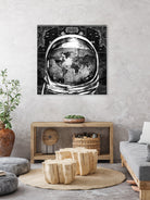 astronaut world map black and white by Bekim Mehovic on GIANT ART - black digital drawing