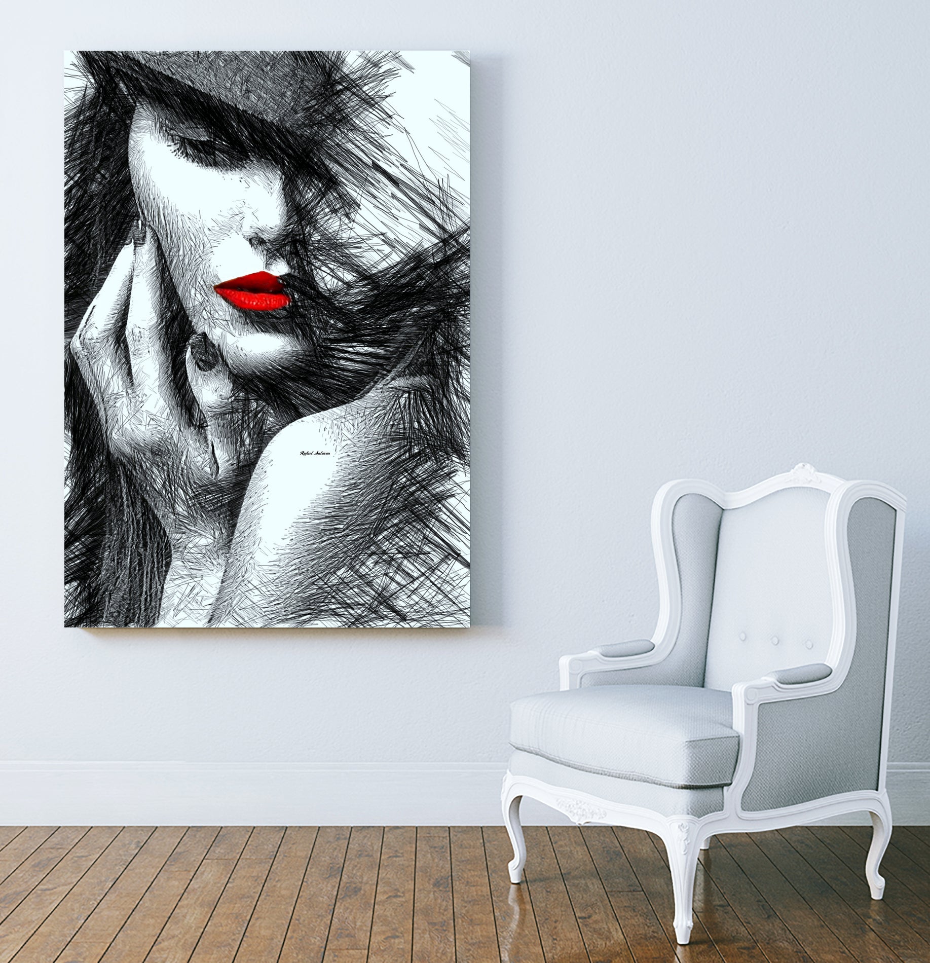 Fashion Flair in Black and White by Rafael Salazar on GIANT ART - black digital painting