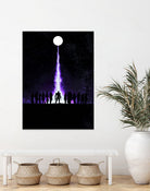 Mass Effect Vintage Poster by SucculentBurger Zolich on GIANT ART - blue character design