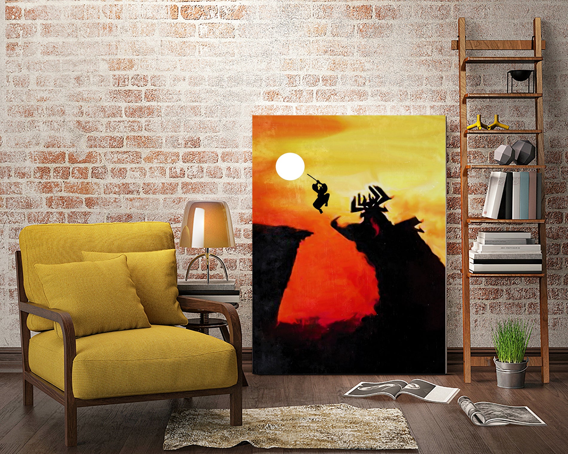Samurai Jack Vintage Poster by SucculentBurger Zolich on GIANT ART - orange character design