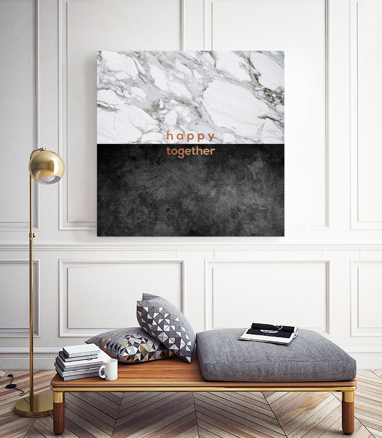 Happy Together Copper by Dana Shek on GIANT ART - white typography