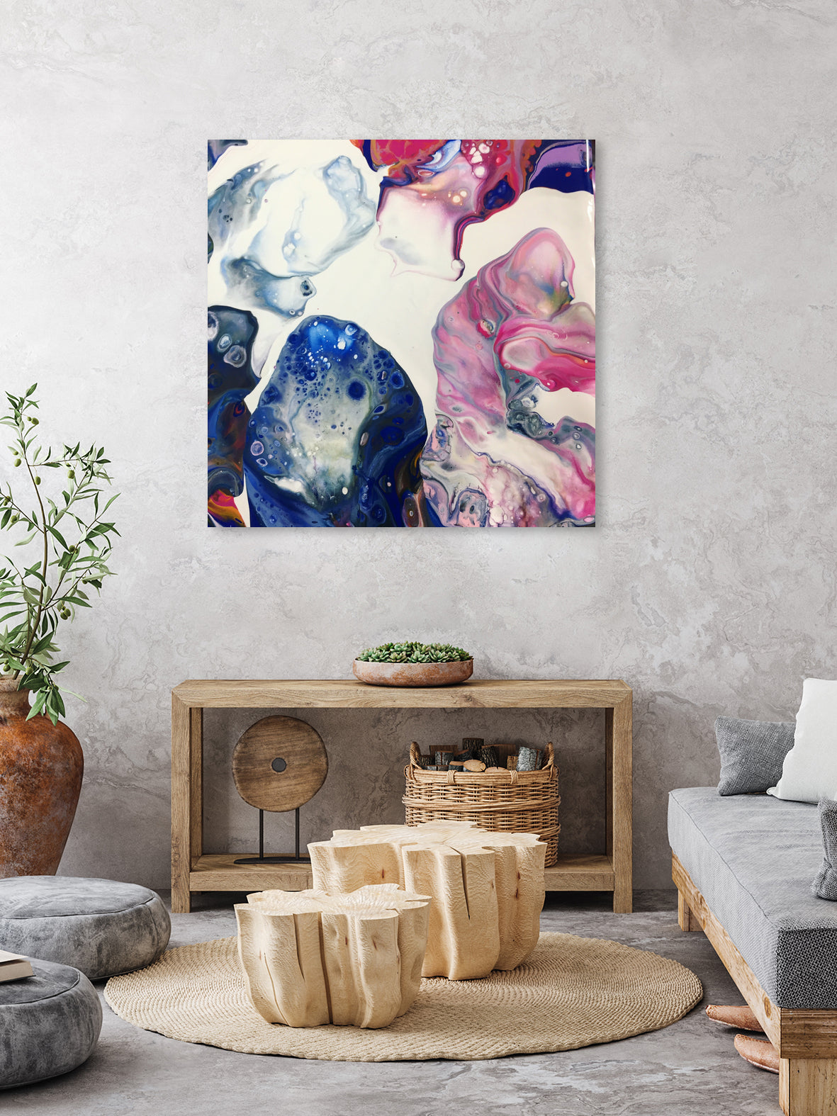 Luna by Suse Wiegelmann on GIANT ART - blue mixed media