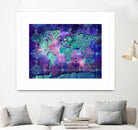 world map mandala space by Bekim Mehovic on GIANT ART - blue digital painting