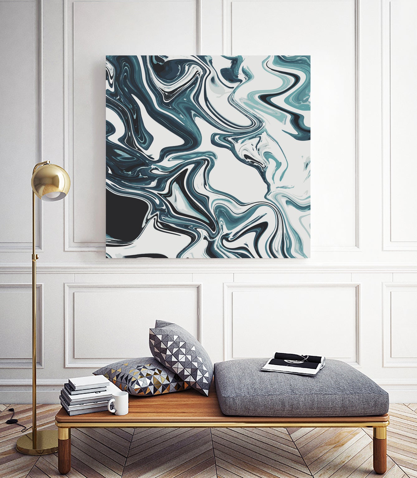 Liquid Marble Blues 023 by Jelena Obradovic on GIANT ART - blue vector illustration