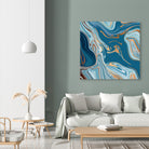 Liquid Blue Marble and Gold 014 by Jelena Obradovic on GIANT ART - blue vector illustration