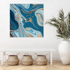 Liquid Blue Marble and Gold 014 by Jelena Obradovic on GIANT ART - blue vector illustration