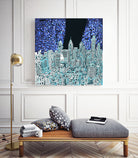philadelphia cityscape abstract by Bekim Mehovic on GIANT ART - blue digital painting