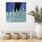 philadelphia cityscape abstract by Bekim Mehovic on GIANT ART - blue digital painting