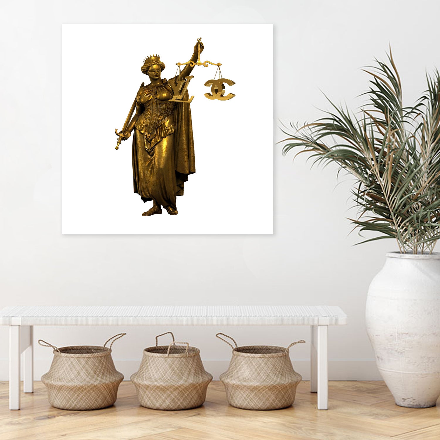 CHANEL OR LOUIS VUITON / LADY OF JUSTICE by Michael Benisty on GIANT ART - white photo illustration