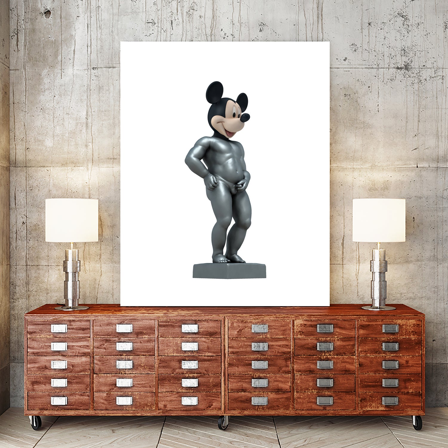 MICKEY MANEKKEN PISS by Michael Benisty on GIANT ART - white photo illustration
