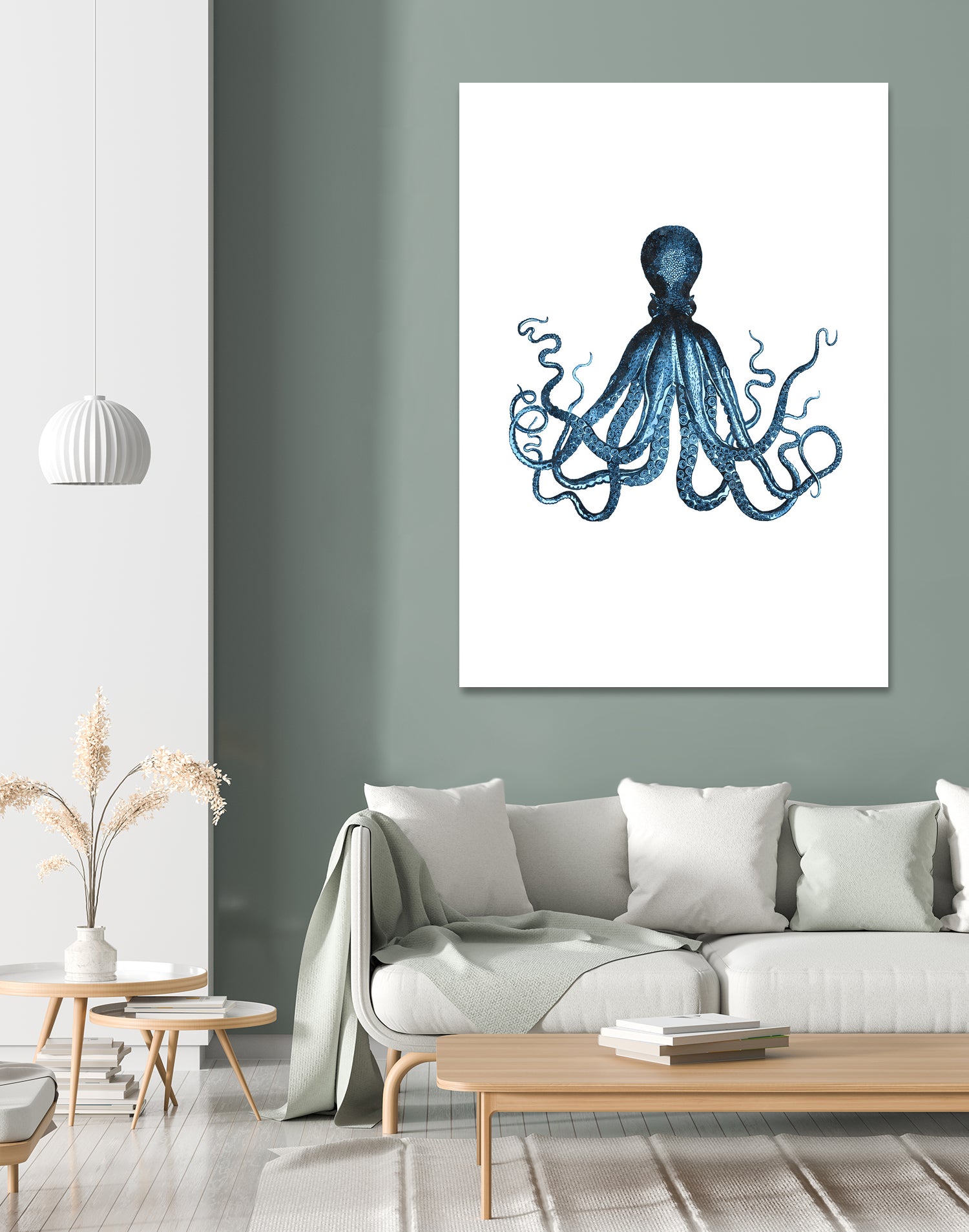 Blue Octopus Illustration by Alessandra Minervini on GIANT ART - blue digital painting