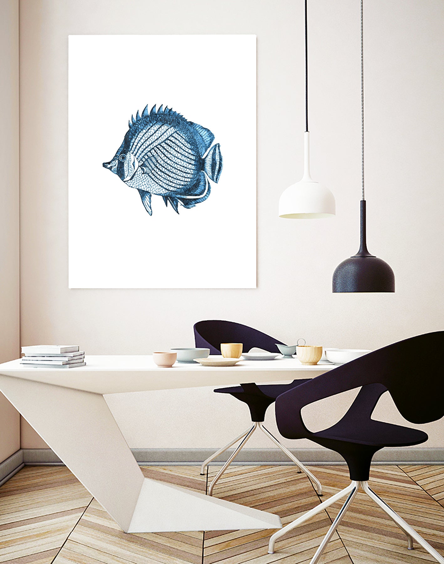 Blue Fish Illustration by Alessandra Minervini on GIANT ART - blue digital painting
