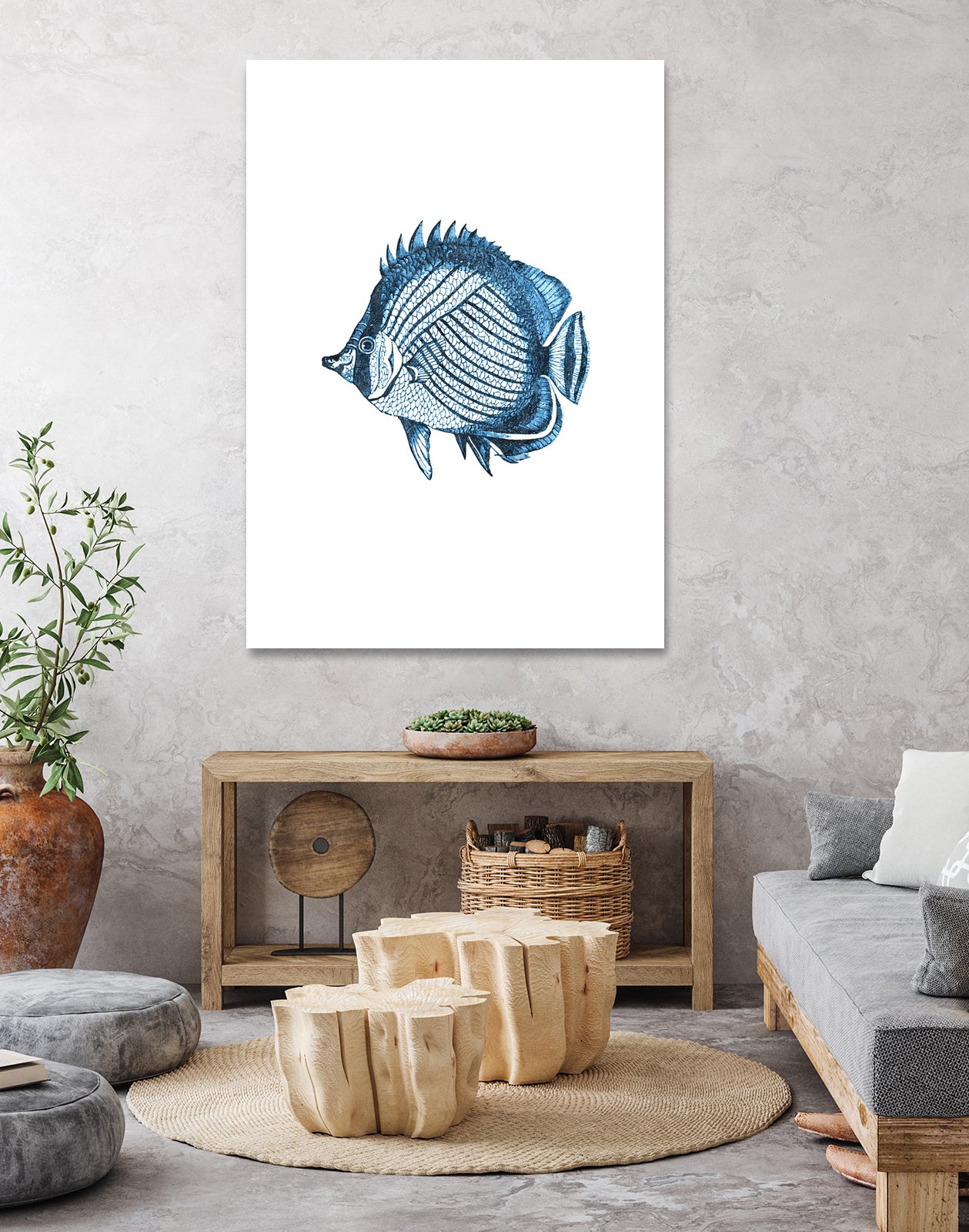 Blue Fish Illustration by Alessandra Minervini on GIANT ART - blue digital painting