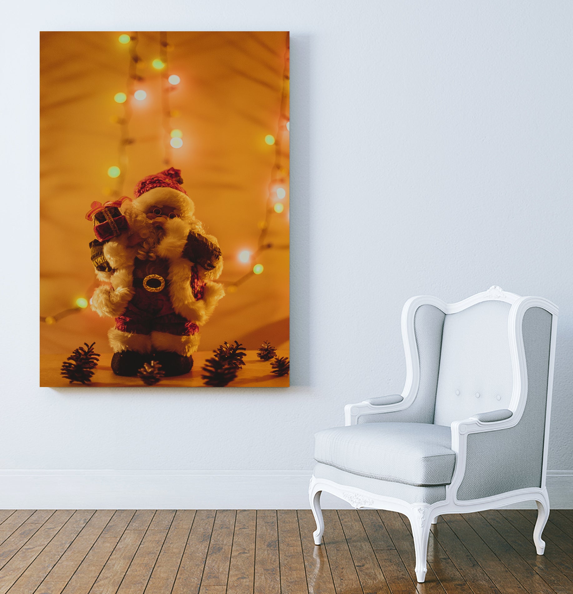 Santa Claus Christmas Gifts Candle Lights by Anna Matveeva on GIANT ART - white photo illustration