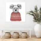 Winter koala (red) by Solti Balázs on GIANT ART - white digital drawing