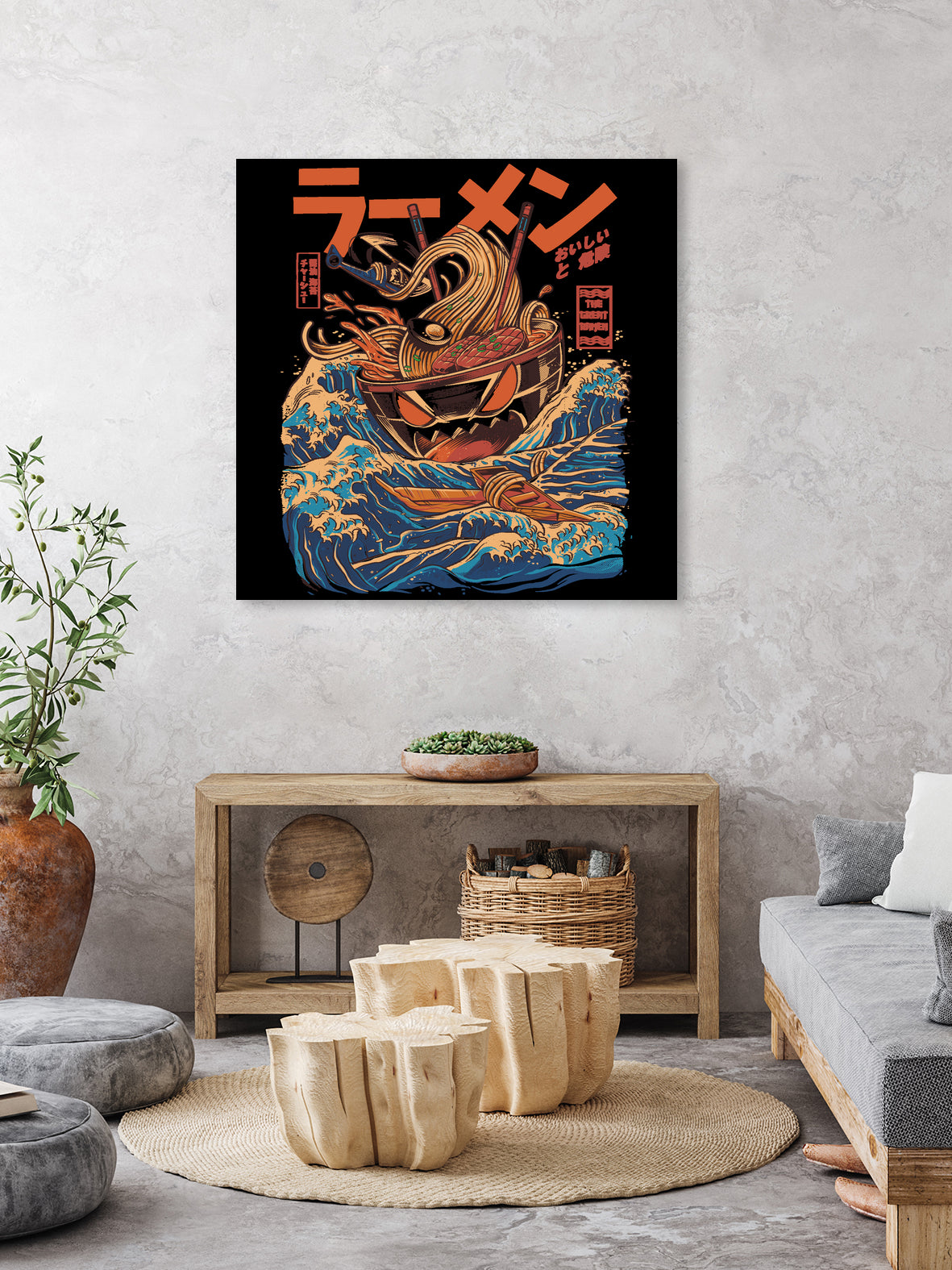 Great Ramen off Kanagawa by Ilustrata design on GIANT ART - white digital drawing