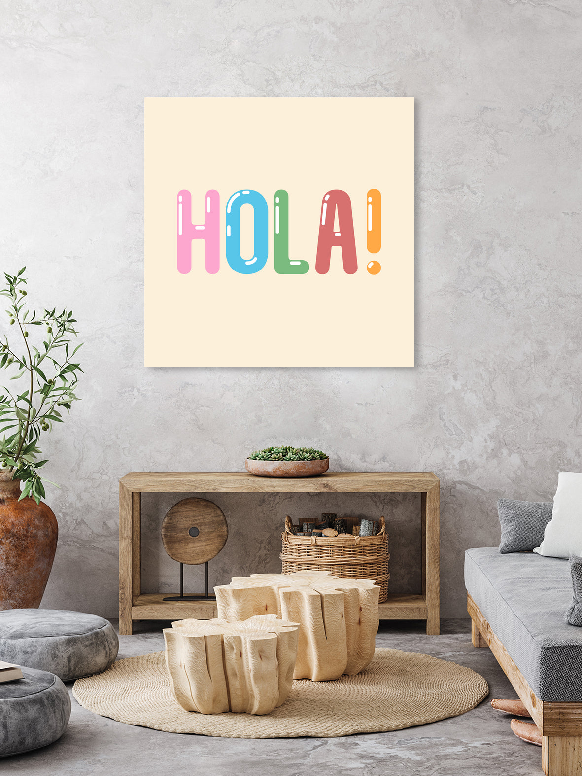 Hola! by Francisco Moreno on GIANT ART - yellow typography