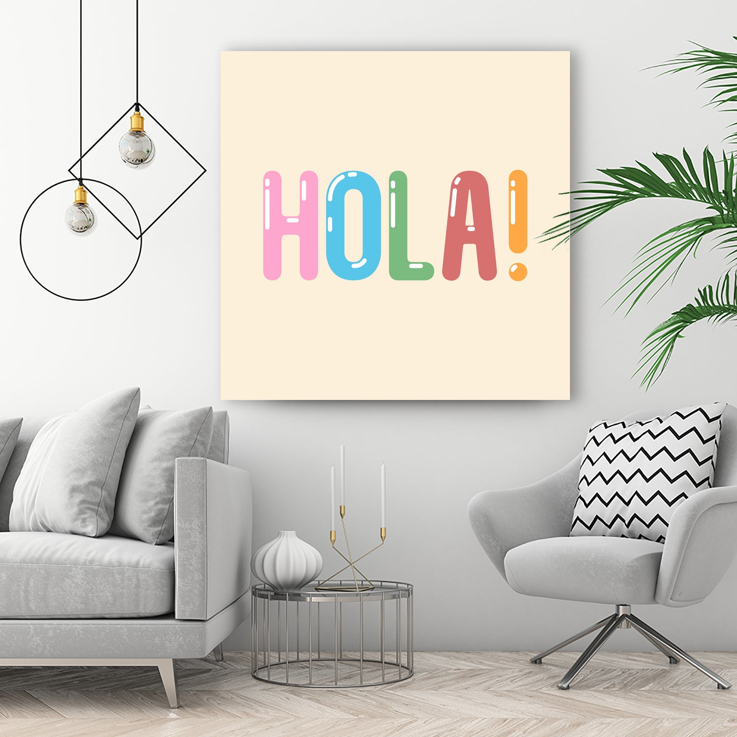Hola! by Francisco Moreno on GIANT ART - yellow typography