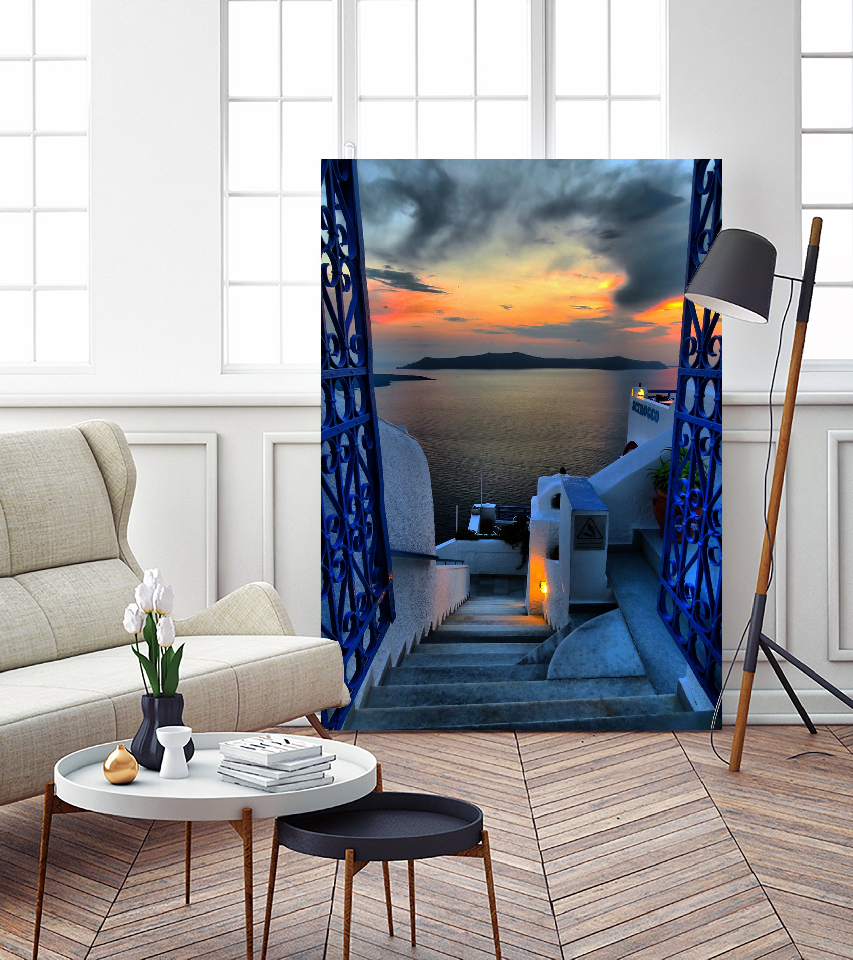 Santorini 15 by Haris Kavalla on GIANT ART - blue photo manipulation