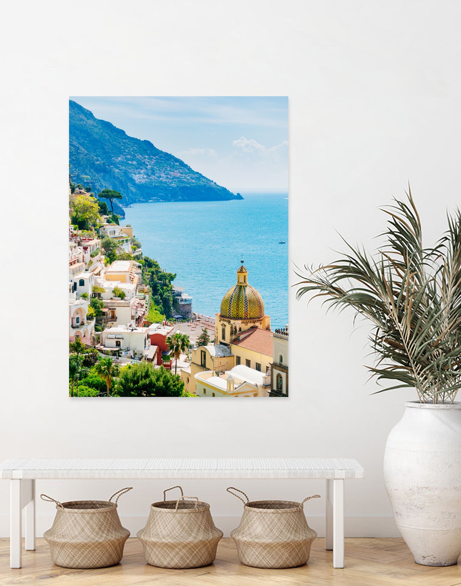 Amalfi coast (Positano) by Miemo Penttinen on GIANT ART - blue photo illustration