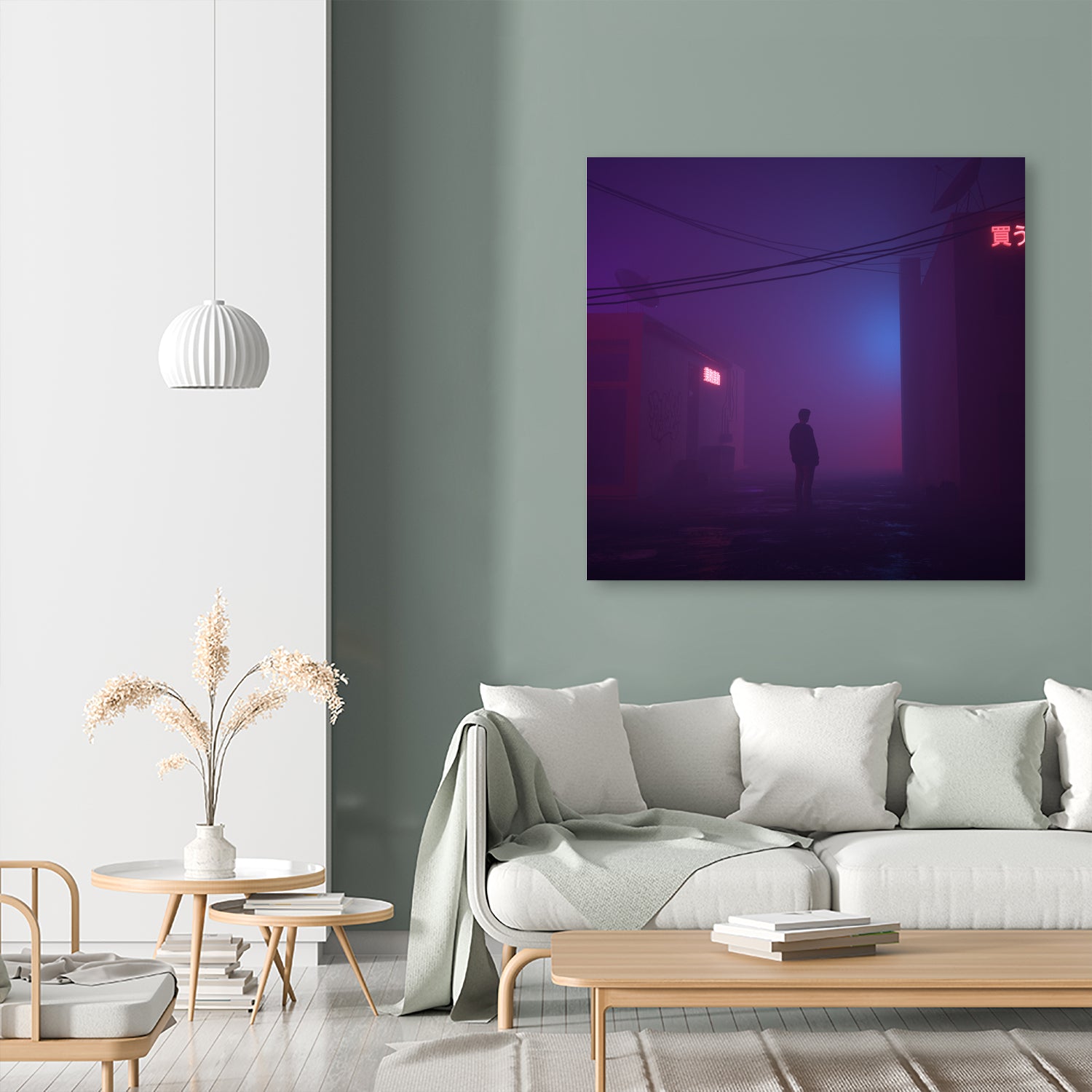 Fog Buildings by Nick Kempton on GIANT ART - blue 3d art