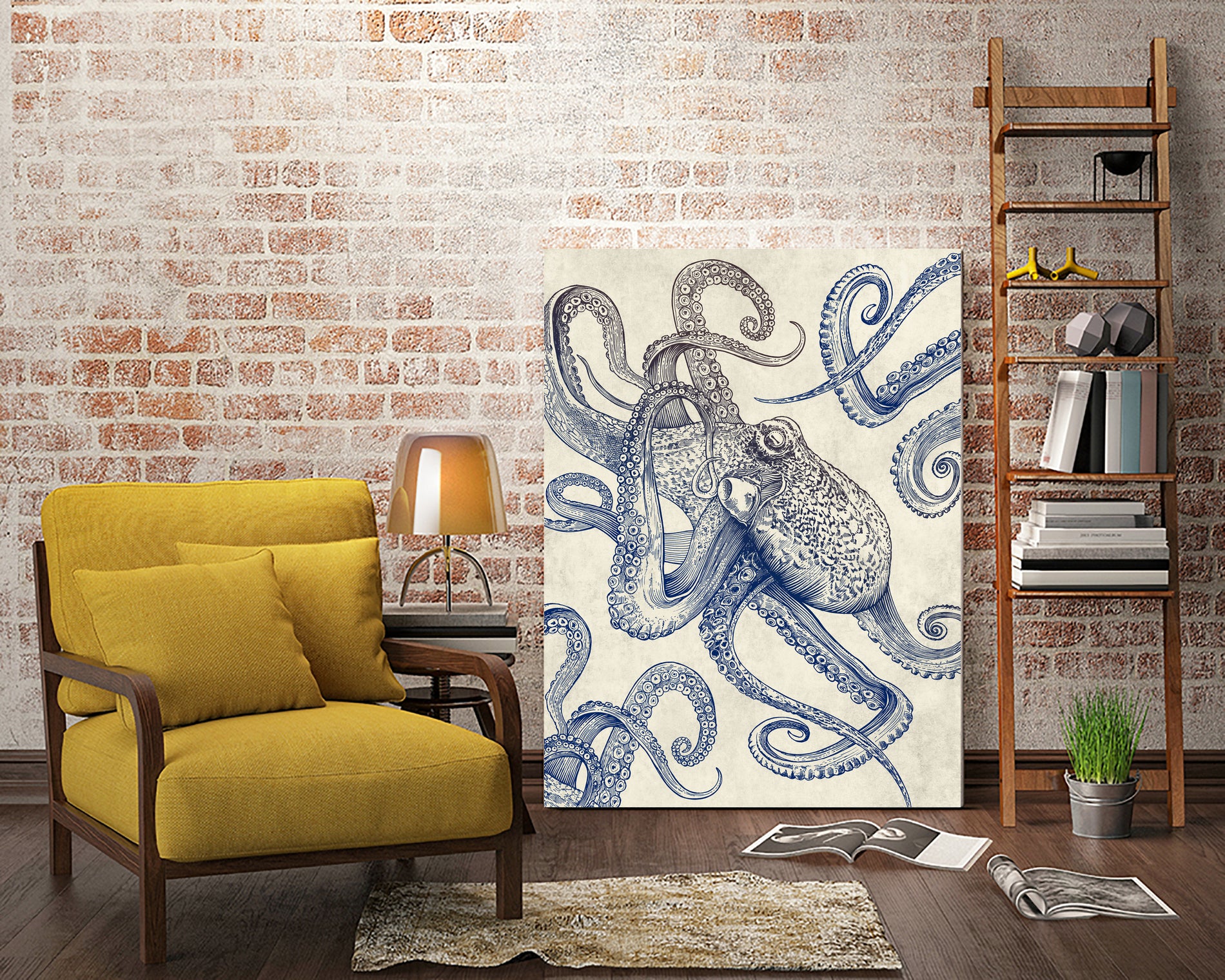 Octo Flow by Caldwell Rachel on GIANT ART - blue digital drawing