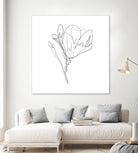 Magnolia Flower Print #4 by Parinta Sofia Stefanopoulou on GIANT ART - white digital drawing