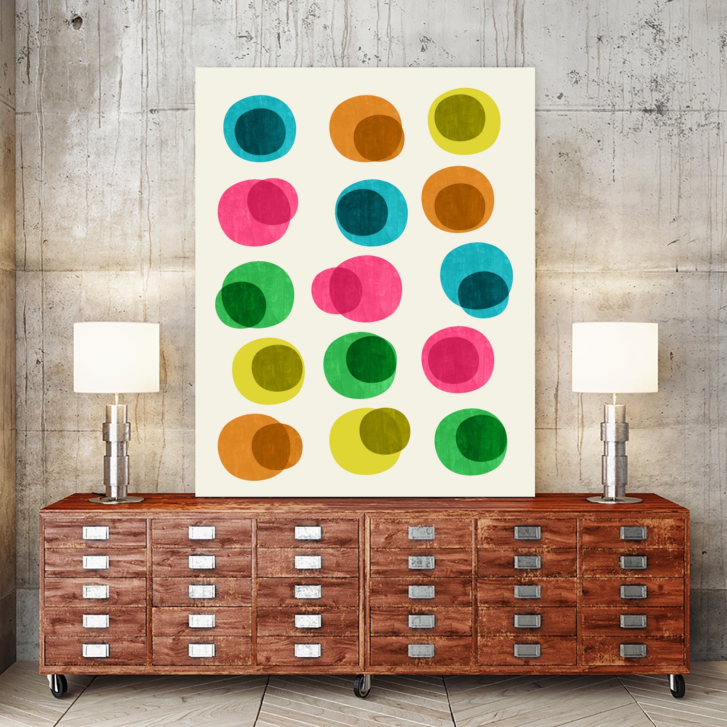 An Array of Circles by Trevor May on GIANT ART - pink digital painting