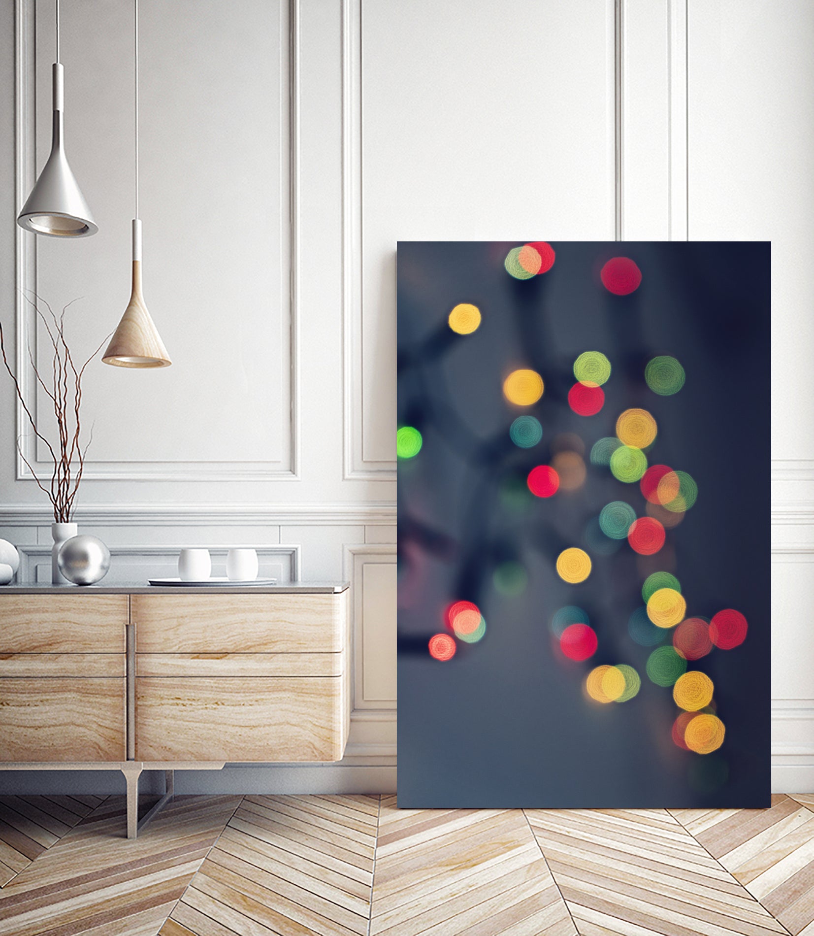 Blured Christmas lights by Kira Yan on GIANT ART - blue photo manipulation