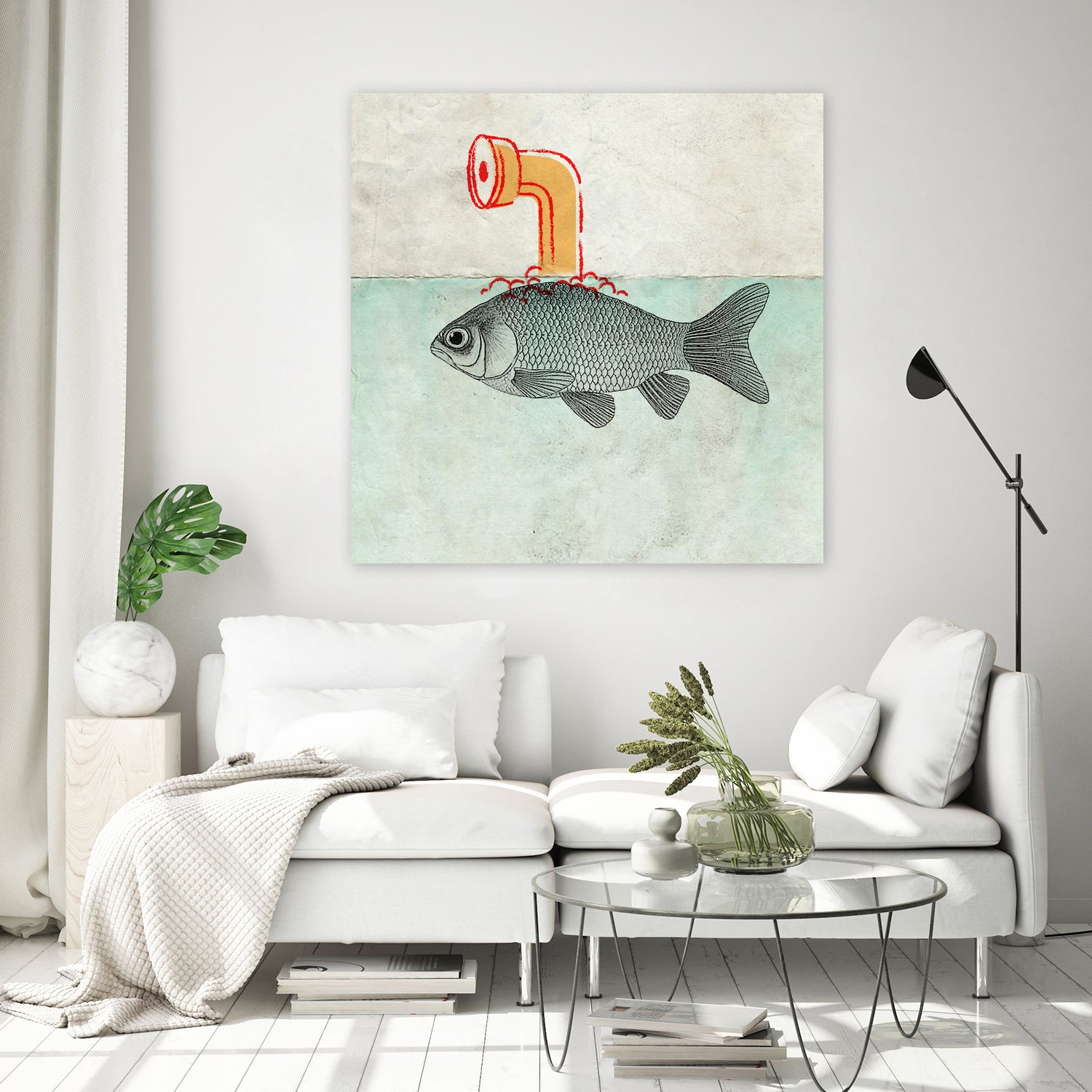 Periscope goldfish by Vin Zzep on GIANT ART - white digital painting