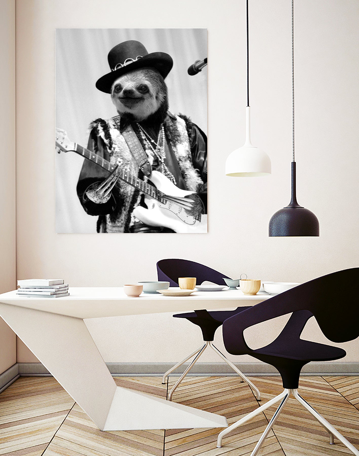 Rockstar Sloth #2 by Luigi Tarini on GIANT ART - gray photo manipulation