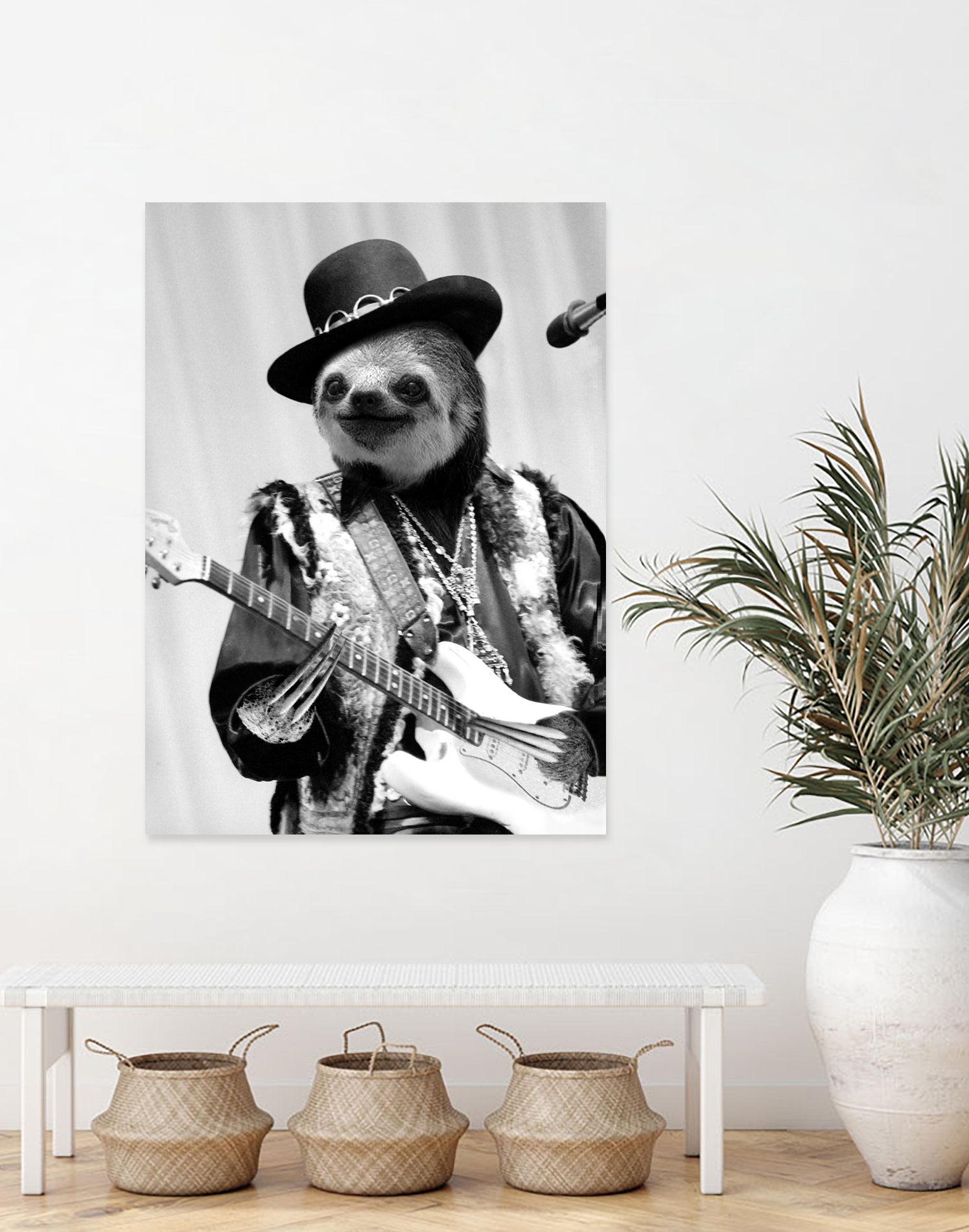 Rockstar Sloth #2 by Luigi Tarini on GIANT ART - gray photo manipulation
