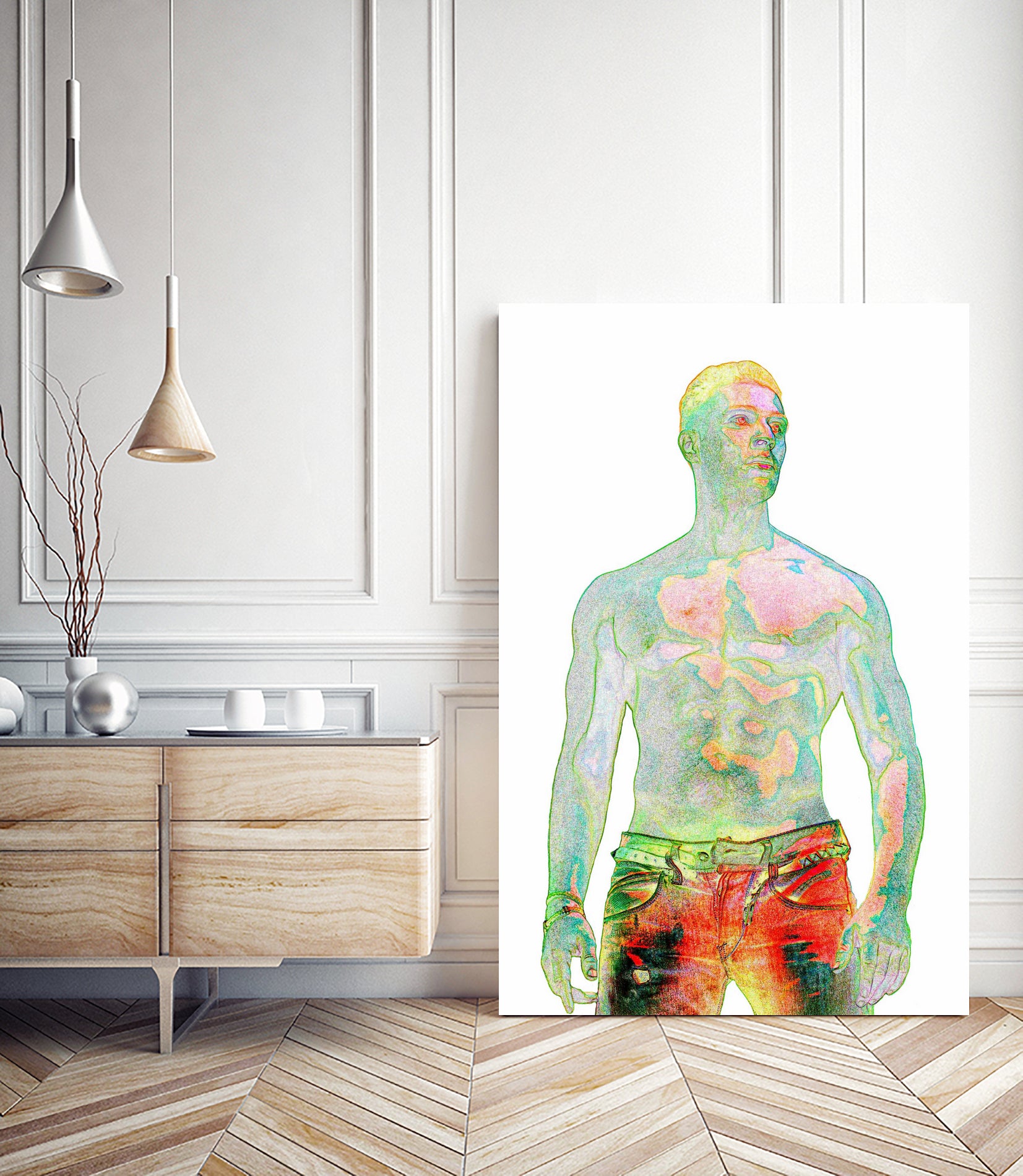 nude man by Sarune Ivoskaite on GIANT ART - orange digital drawing