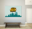 New York Pop Skyline by Octavian Mihai Mielu on GIANT ART - green digital drawing