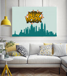 New York Pop Skyline by Octavian Mihai Mielu on GIANT ART - green digital drawing