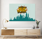 New York Pop Skyline by Octavian Mihai Mielu on GIANT ART - green digital drawing
